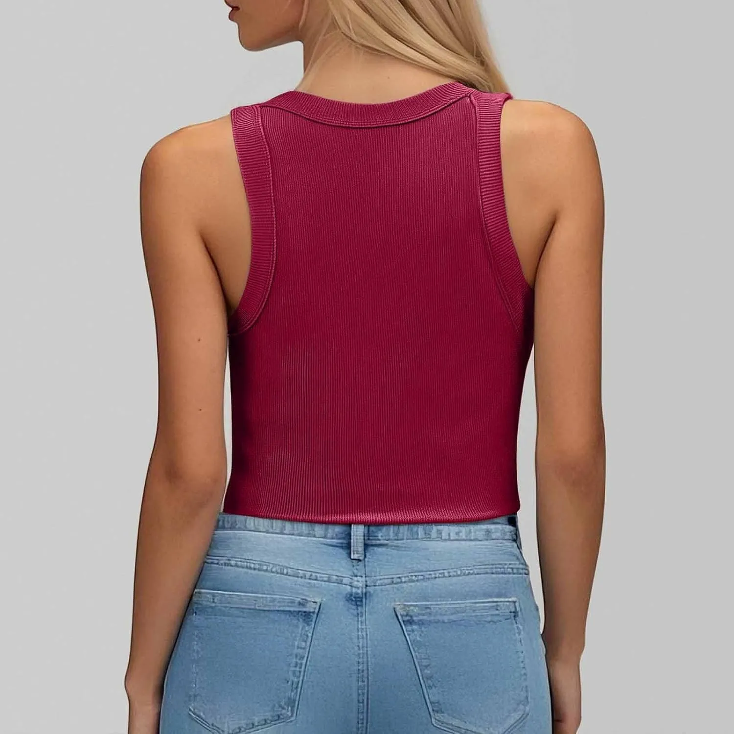 Tank Top with Built in Bra for Women Quick Dry Sleeveless Crew Neck Yoga Shirts Slim Basic Layer Padded Bra Tank Top