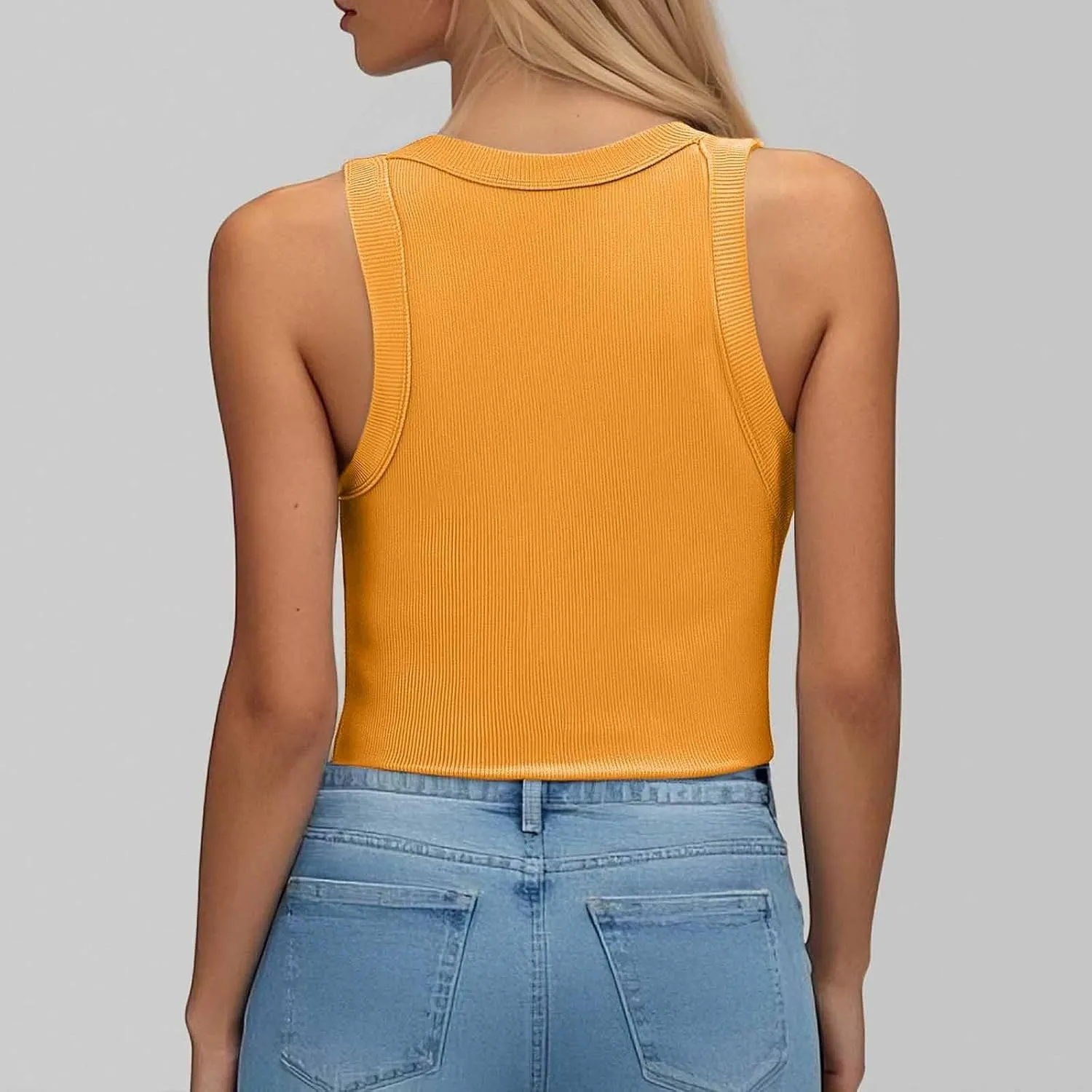 Tank Top with Built in Bra for Women Quick Dry Sleeveless Crew Neck Yoga Shirts Slim Basic Layer Padded Bra Tank Top