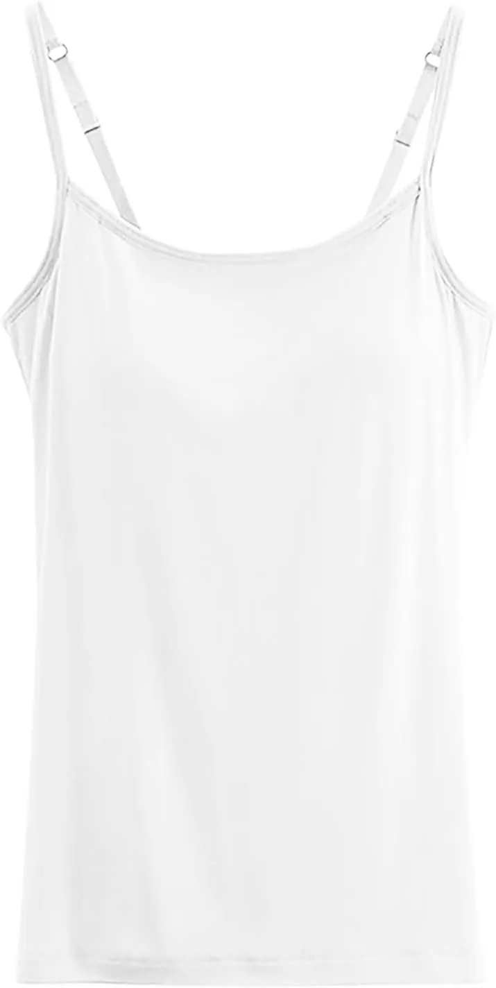 Tank Top with Built in Bra for Women Spaghetti Strap Quick Dry Plus Size Yoga Shirts Basic Layer Padded Bra Tank Top
