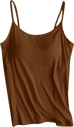 Tank Tops for Women 2024 Summer Built in Bra Spaghetti Strap Crop Vests Modal Quick-Dry Fitness Running Yoga Camisole