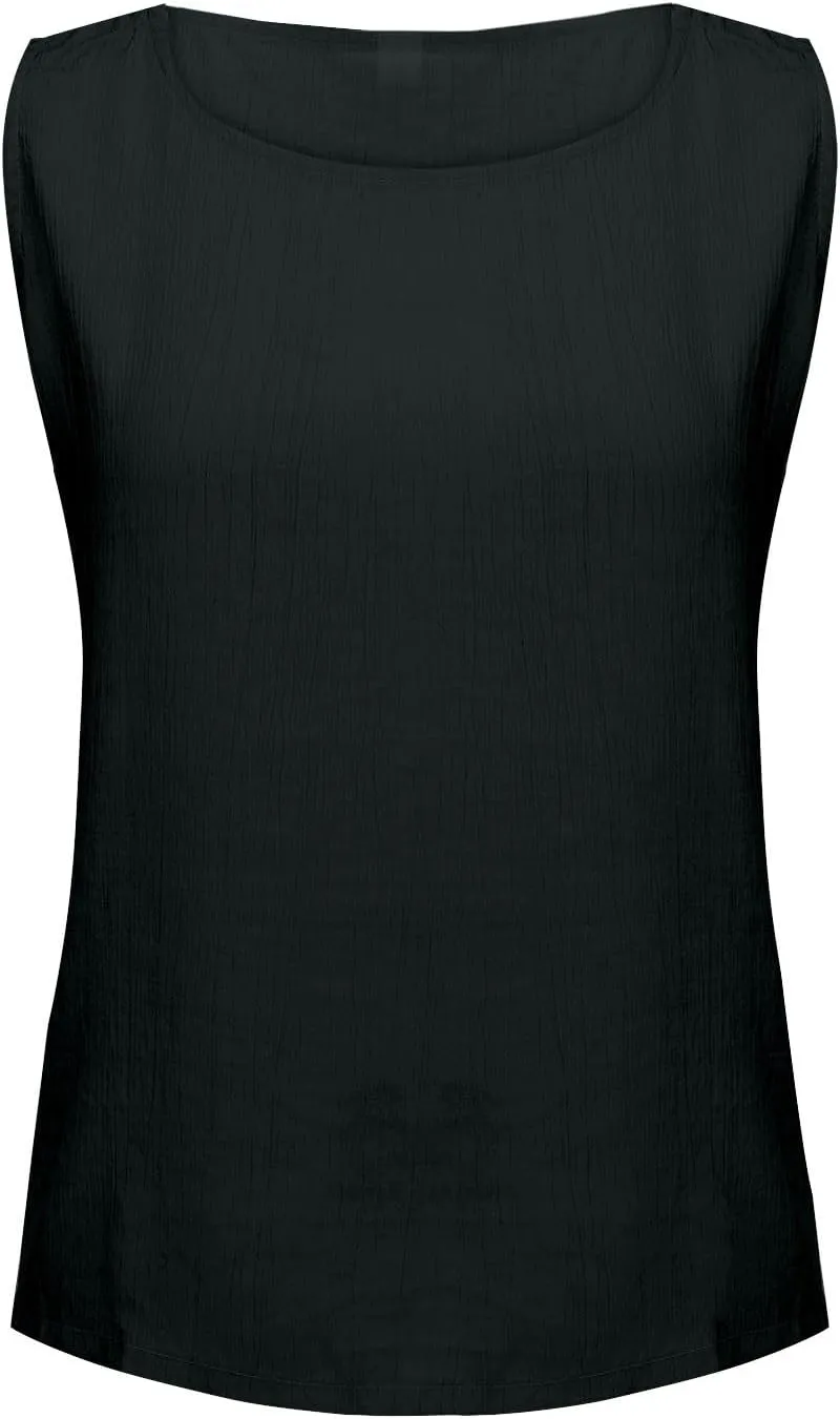 Tank Tops for Women Round Neck Sleeveless Casual T-Shirt Summer Loose Fit Solid Color Yoga Tanks