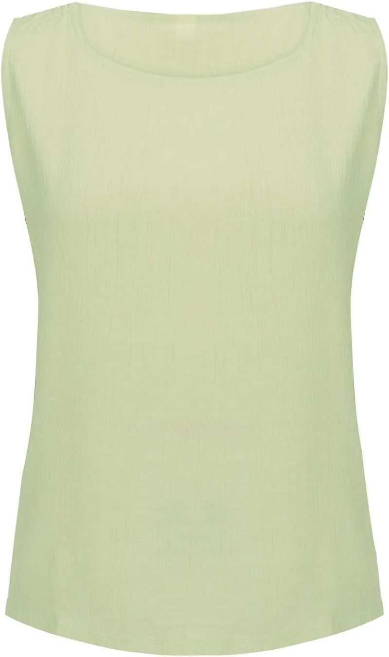 Tank Tops for Women Round Neck Sleeveless Casual T-Shirt Summer Loose Fit Solid Color Yoga Tanks