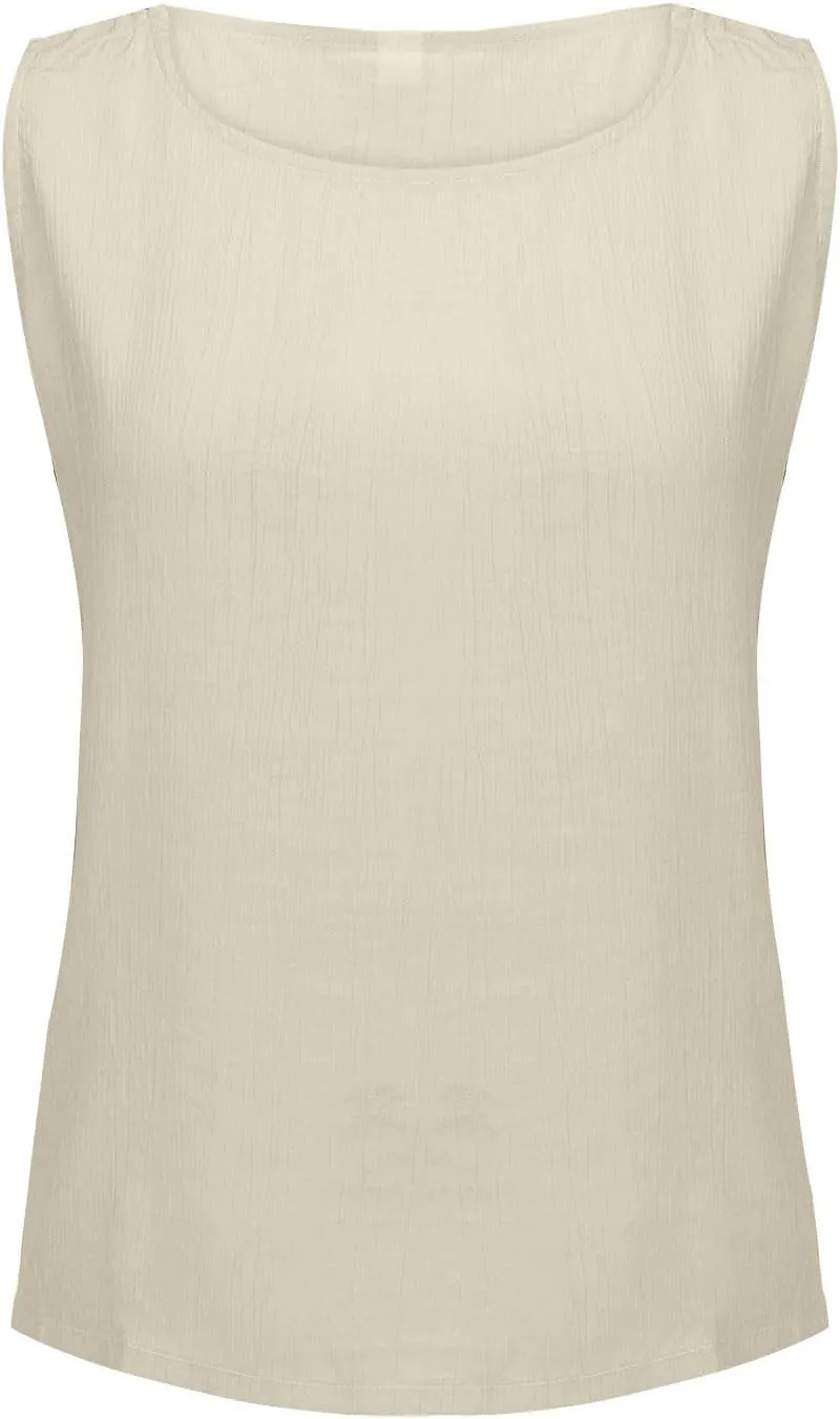 Tank Tops for Women Round Neck Sleeveless Casual T-Shirt Summer Loose Fit Solid Color Yoga Tanks