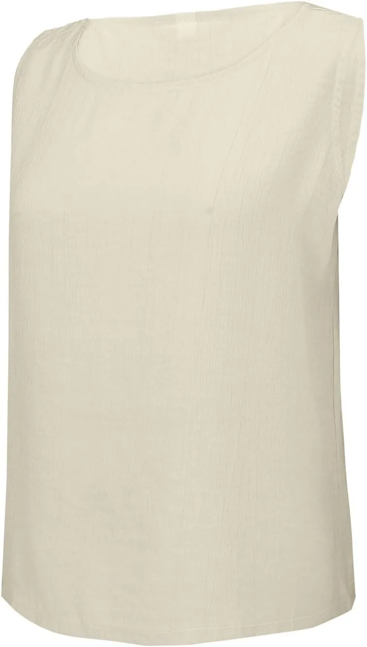 Tank Tops for Women Round Neck Sleeveless Casual T-Shirt Summer Loose Fit Solid Color Yoga Tanks