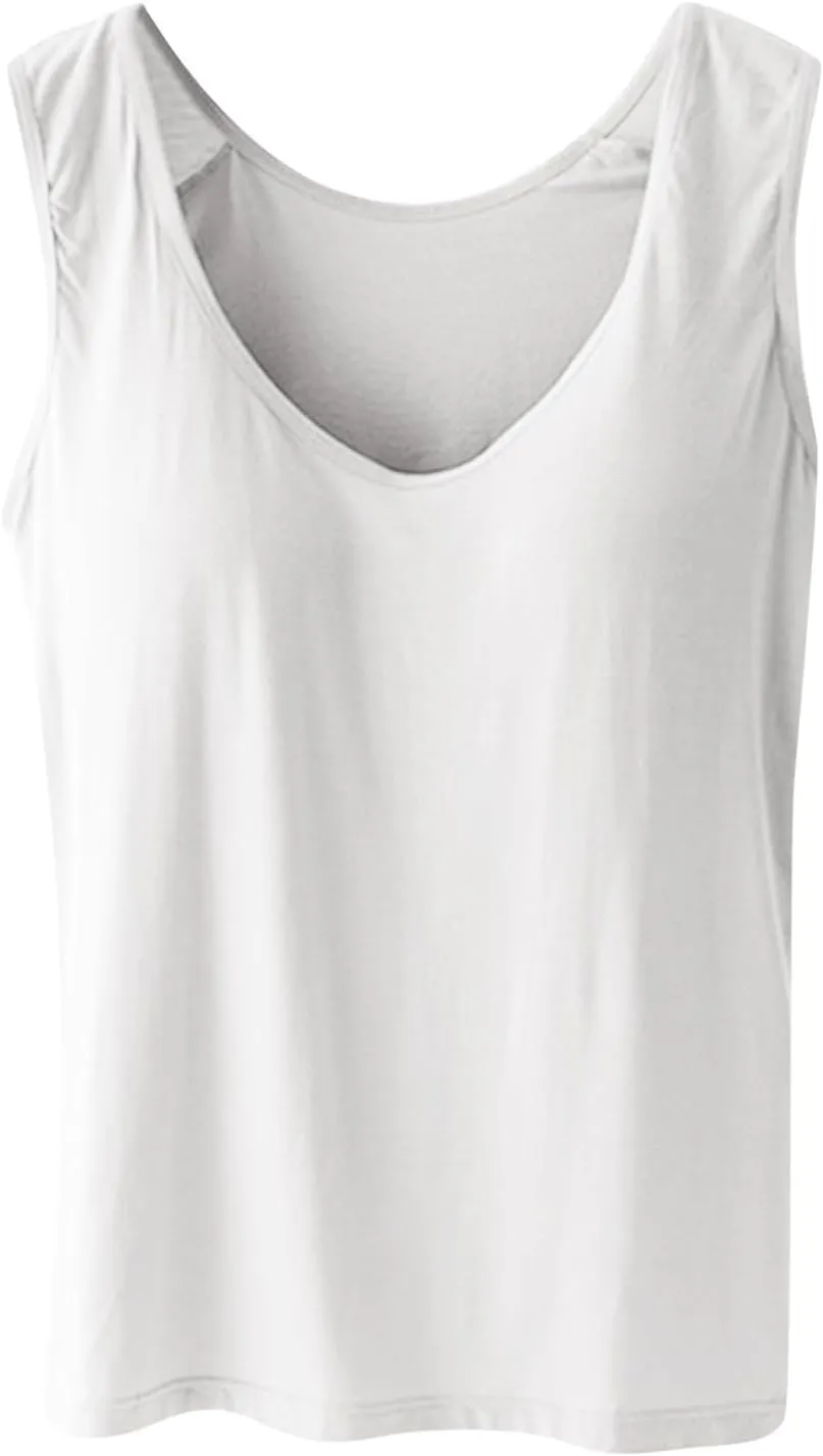 Tanktops with Built in Bras for Women Quick Dry Workout Sleeveless Yoga Camisole Basic Layer Padded Bra Tank Tops
