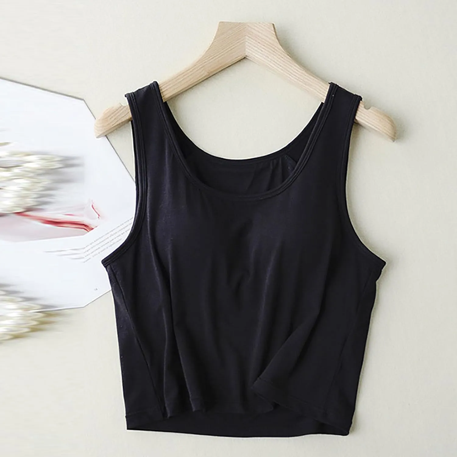 Tanktops with Built in Bras for Women Quick Dry Workout Sleeveless Yoga Camisole with Built in Bra Tank Tops Comfy