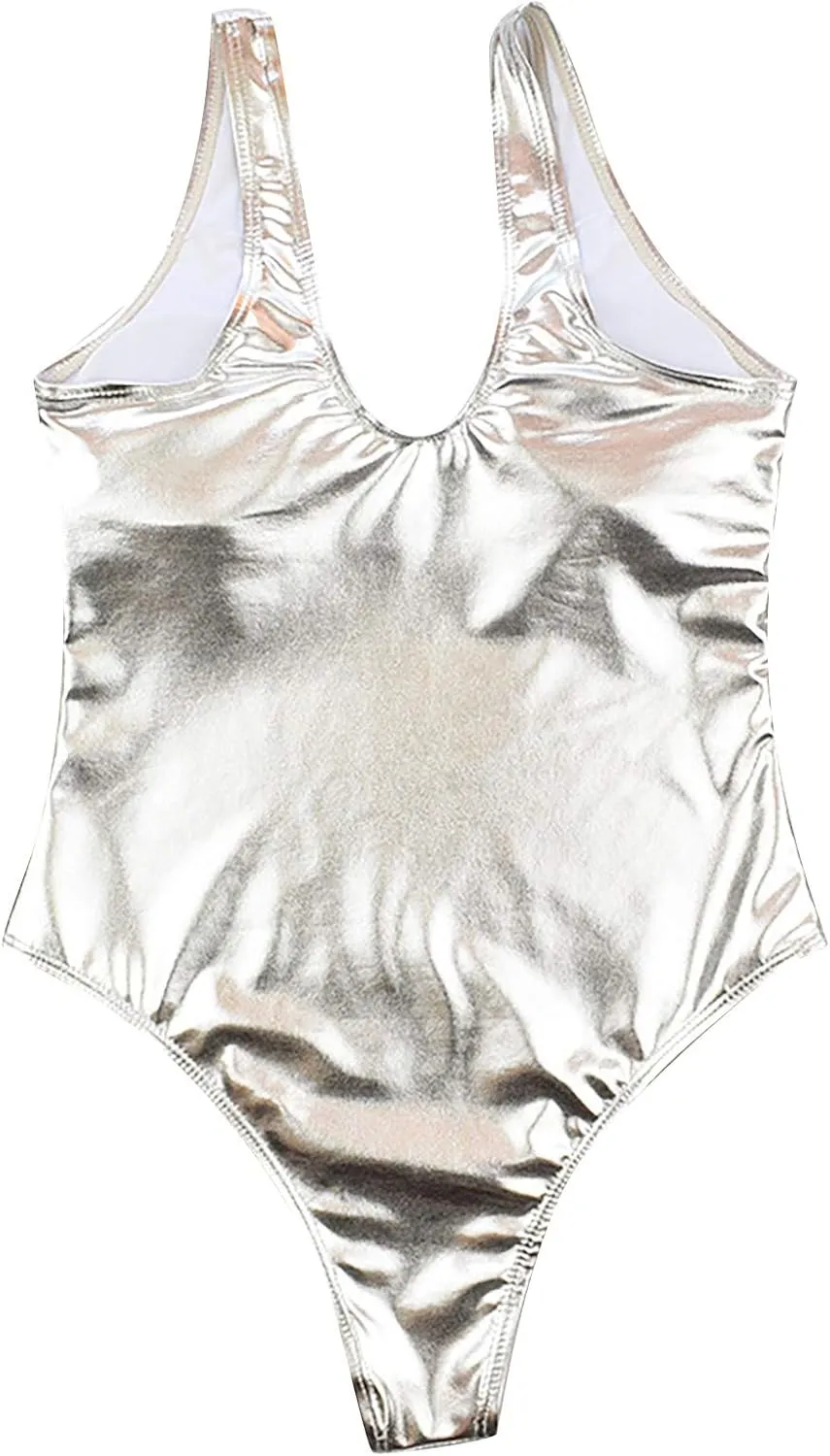 TARIENDY One Piece Swimsuit Women Tummy Control Sexy Bathing Suits High Cut Swimwear Vacation Retro Shiny Bodysuit 2025