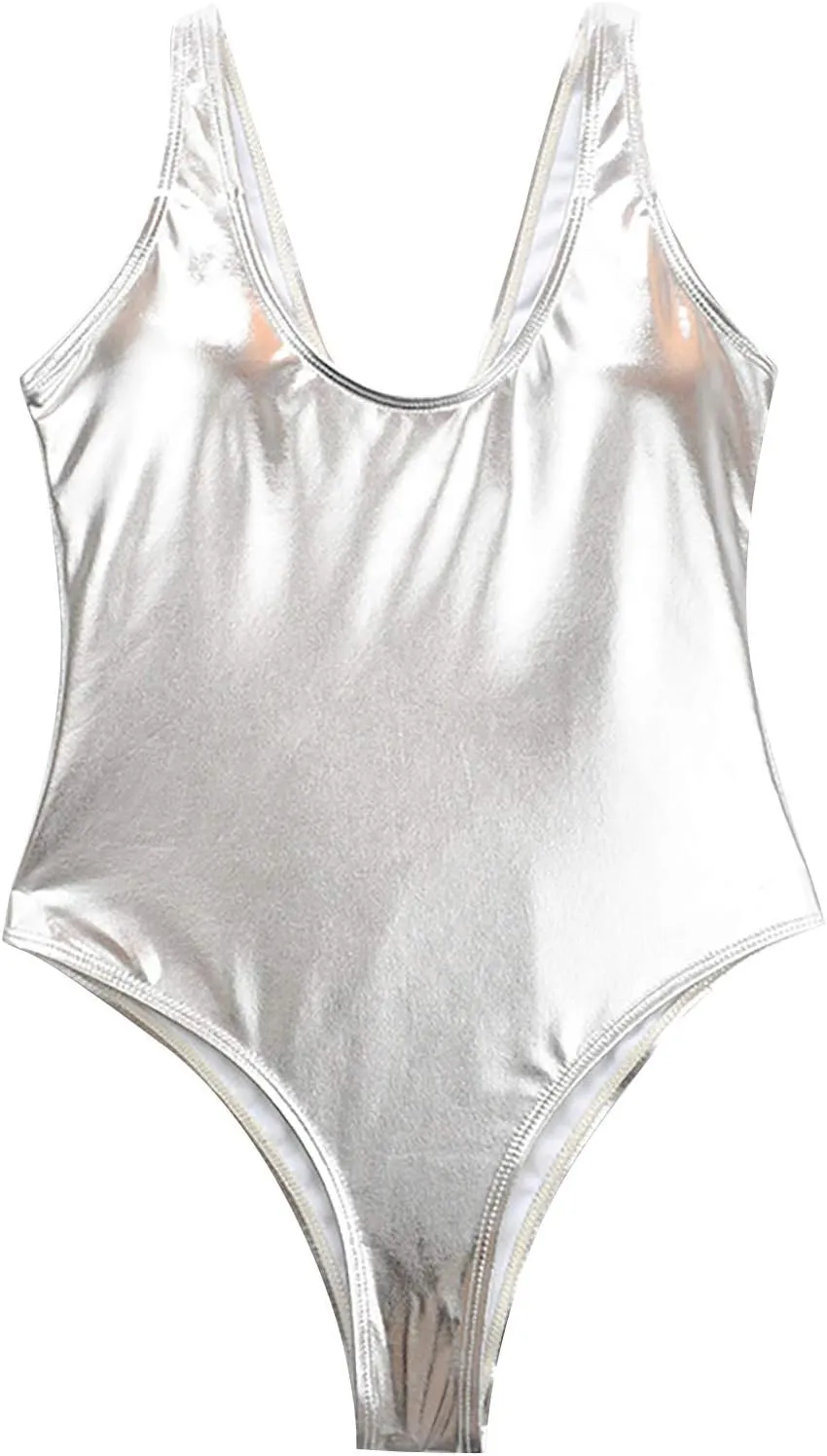 TARIENDY One Piece Swimsuit Women Tummy Control Sexy Bathing Suits High Cut Swimwear Vacation Retro Shiny Bodysuit 2025