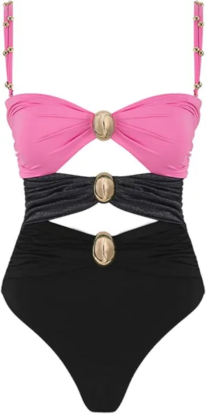 TARIENDY Womens One Piece Swimsuits Cut Out Color Block Bathing Suits Ruched Beach Swimwear Summer Sexy Swim Suits Trendy
