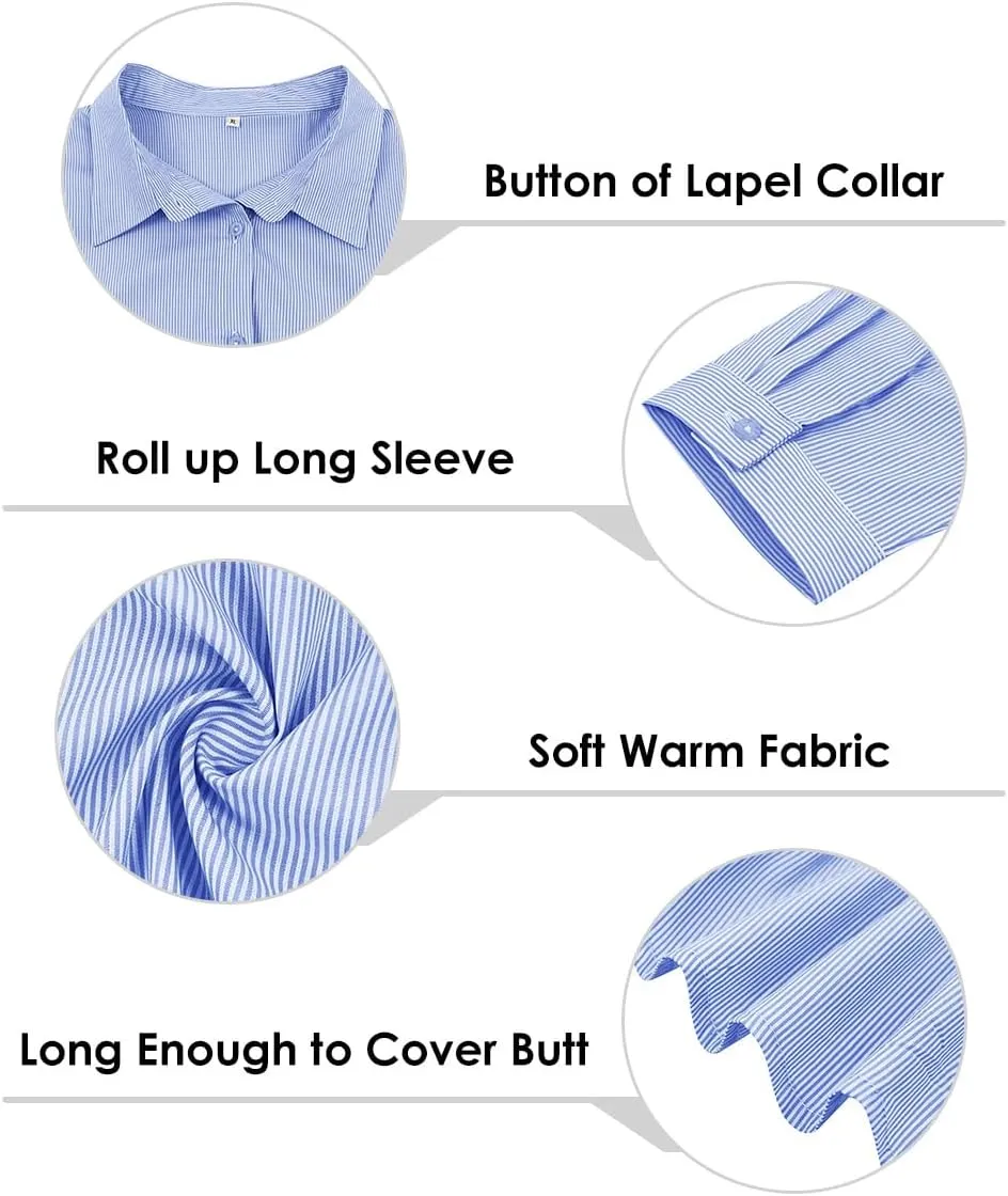 TIYOMI Plus Size Button Down Shirts for Women Long Sleeve Tops Collared Shirt Summer Spring Blouses XL-5XL