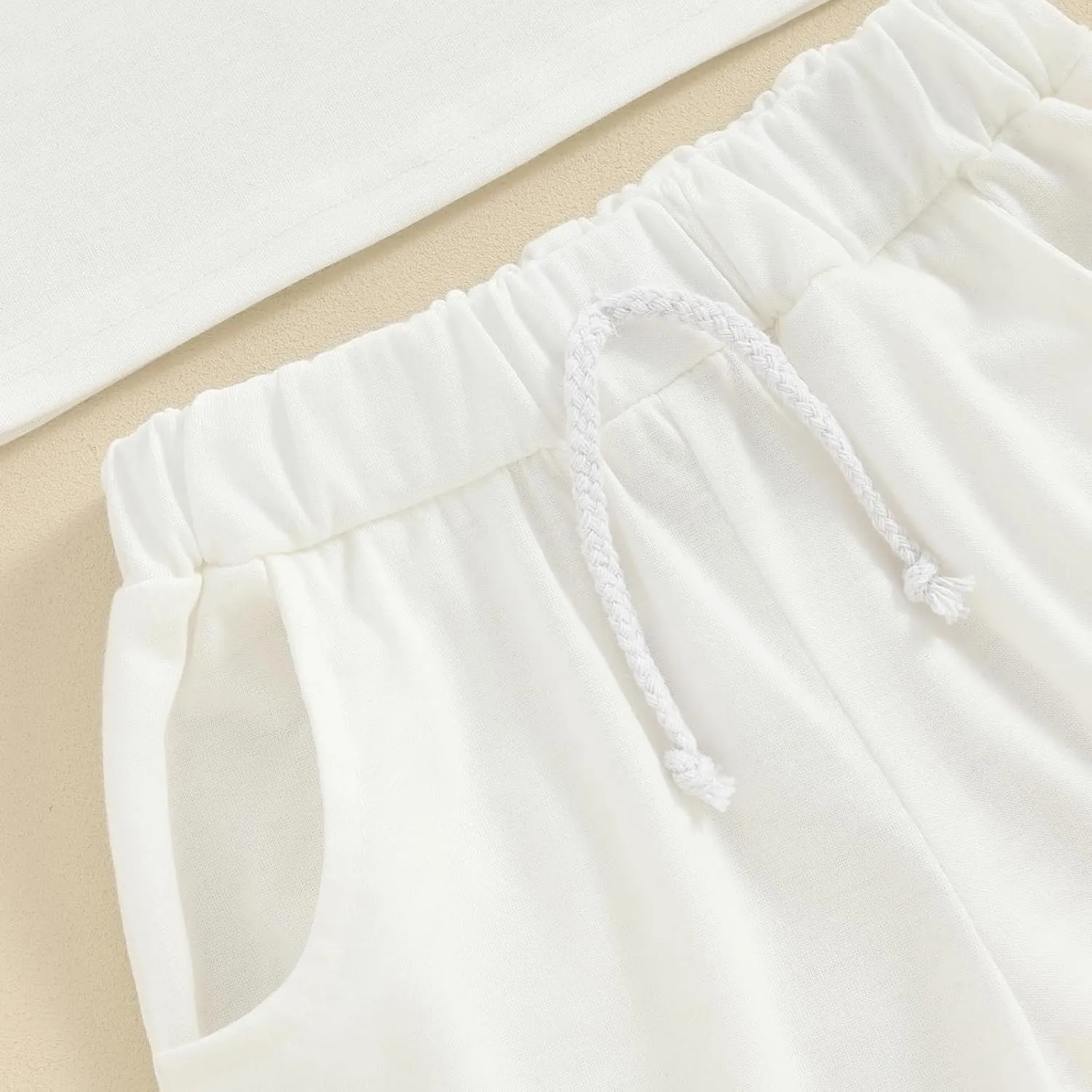 Toddler Baby Boy Girl Summer Outfits Cotton Short Sleeve Solid T-shirt Top Casual Shorts Neutral Spring Clothes