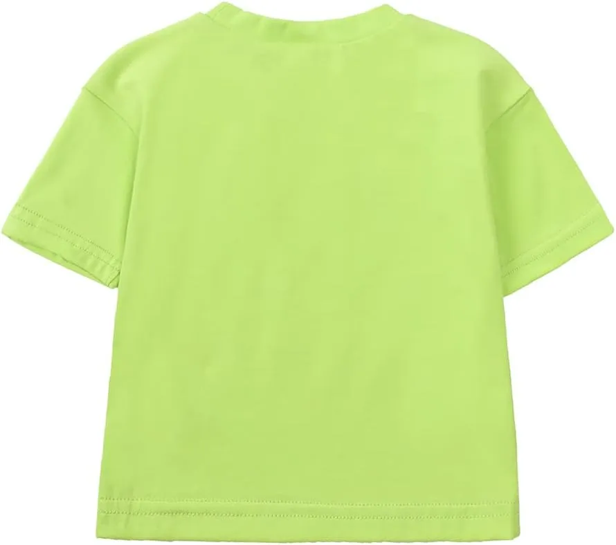 Toddler Girls Summer Outfits Cotton Solid T-Shirt & Biker Shorts Set for Little Girls 2 Pcs Tracksuits