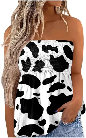 Tube Tops for Women Backless Sexy Tube Tops Strapless Tank Tops 4Th of July Shirts Summer Vacation Beach Tops