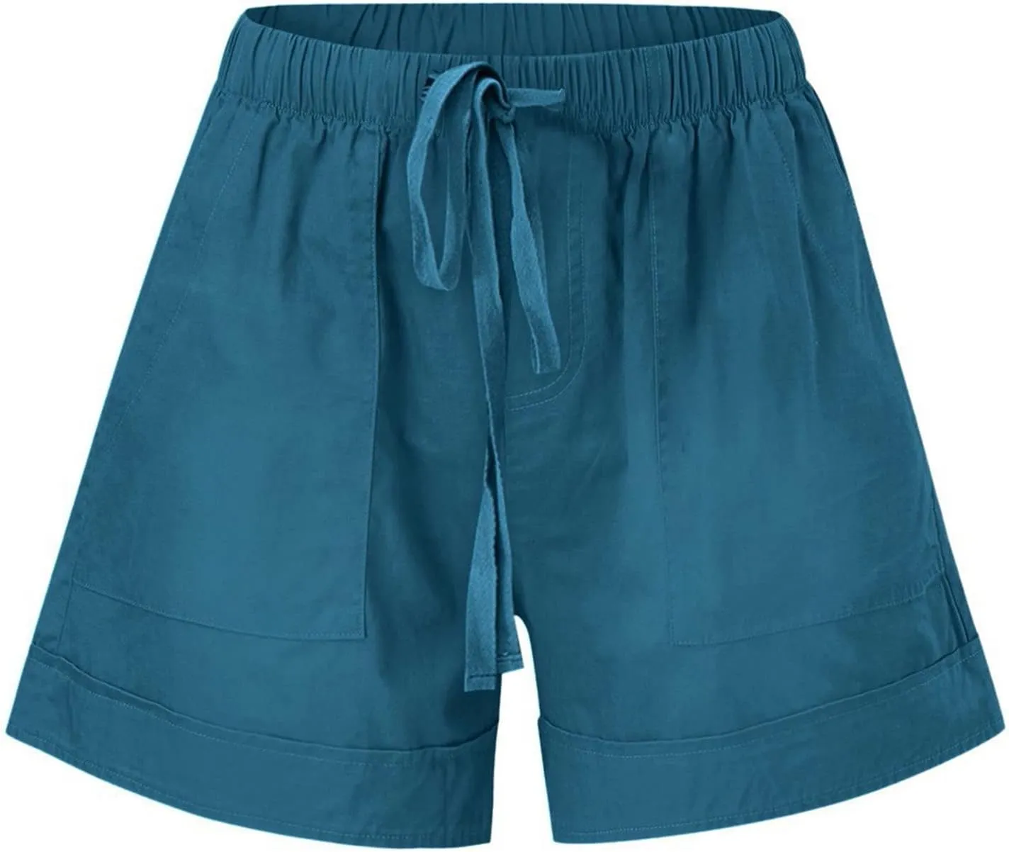 TUNUSKAT Shorts for Women 2024 Elastic High Waist Casual Summer Plus Size Beach Short Pants with Pockets Comfy Lounge Outfits