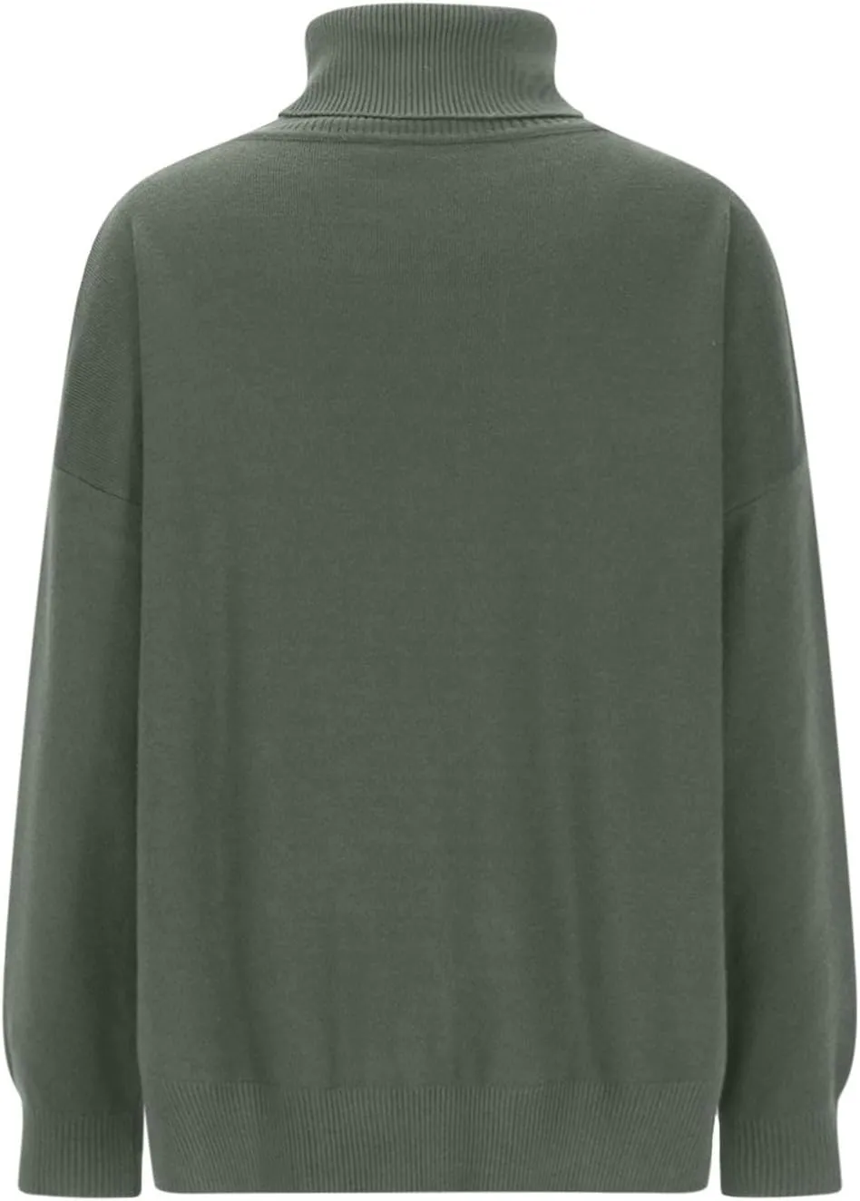 Women Oversized Turtleneck Sweater Classic Long Batwing Sleeve Split Hem Solid Pullover Sweater 2024 Trendy Clothes