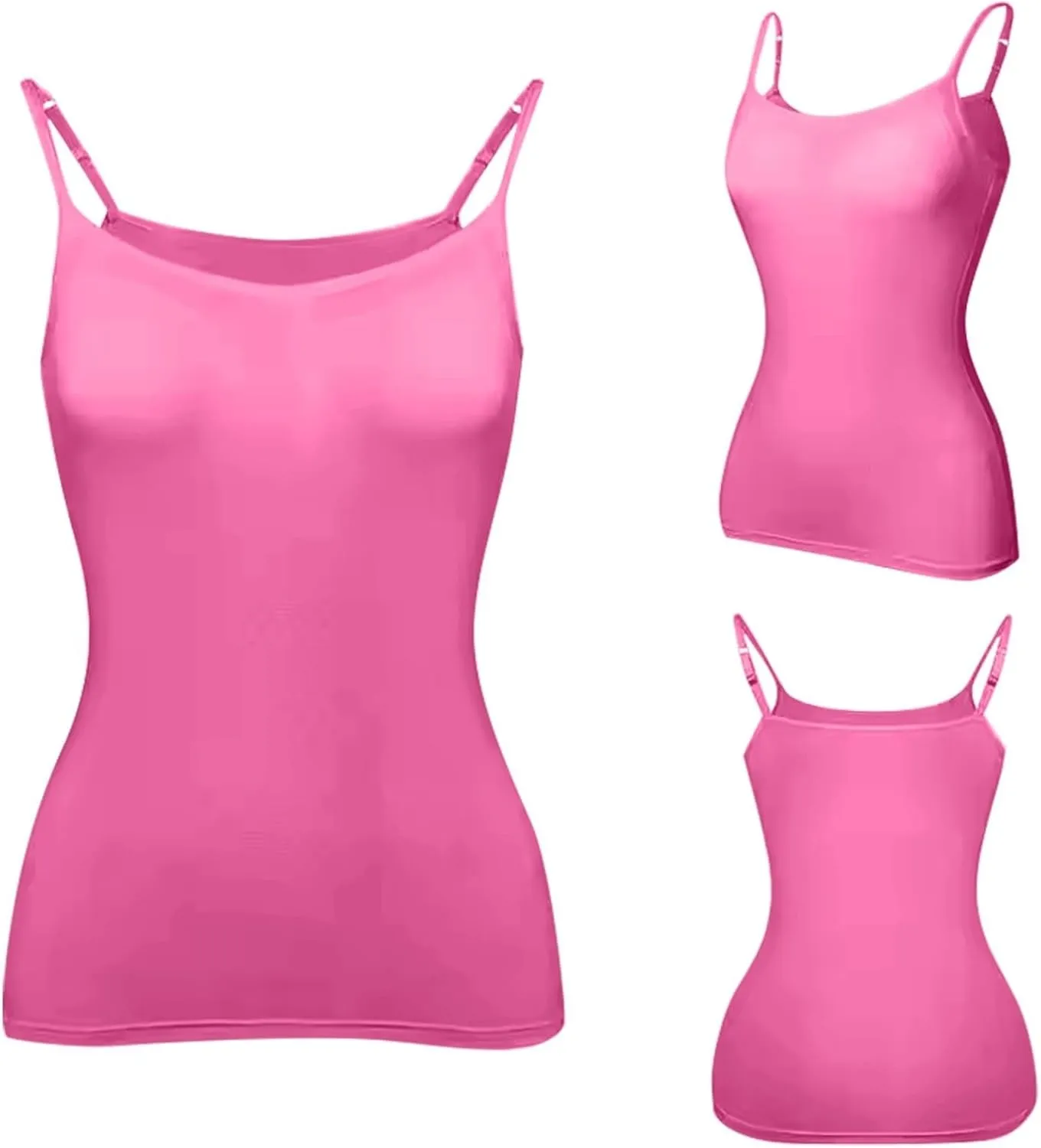 Women Tank Tops with Built in Bras Spaghetti Strap Camisole Layer Undershirt 2025 New Casual Workout Yoga Vest
