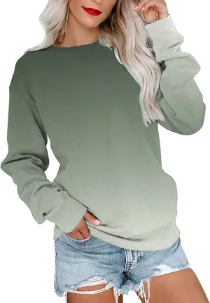 Women's Casual Sweatshirts Oversized Lightweight Dressy Tops Long Sleeve Crewneck 2023 Fall Fashion Tunic Pullover