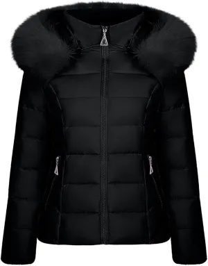 Women's Down Jackets with Hood Plus Size Lightweight Puffer Jackets Padded Winter Coat Warm Quilted Parka with Pocket
