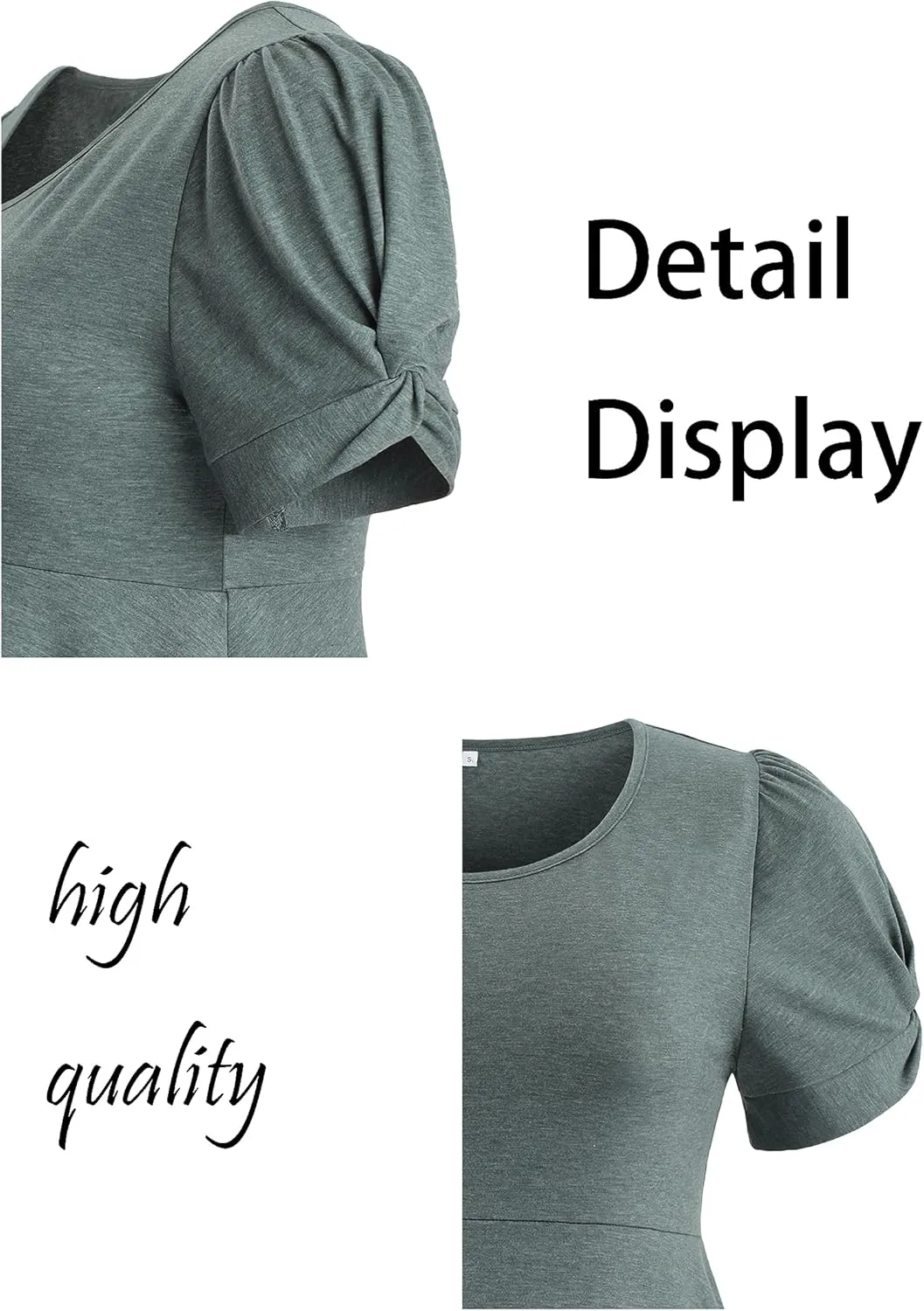 Women's Maternity Tops Short Puff Sleeve Round Neck Shirts Casual Pregnancy Clothes