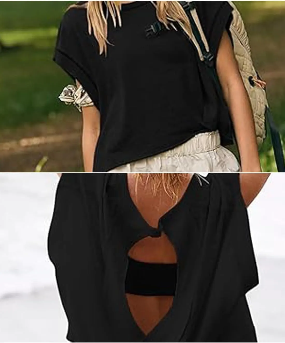 Womens Open Back Short Sleeve Workout Tops Backless Athletic T Shirts Yoga Y2k Crop Running Tees