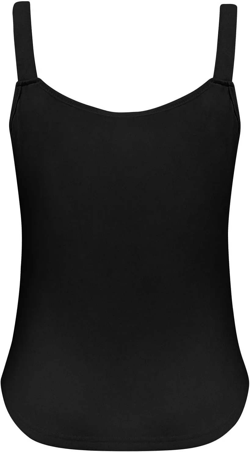 Womens Plus Size Summer Tops Scoop Neck O Ring Shoulder Tank Tops Casual Sleeveless Button Front Solid Basic T Shirt Blouse