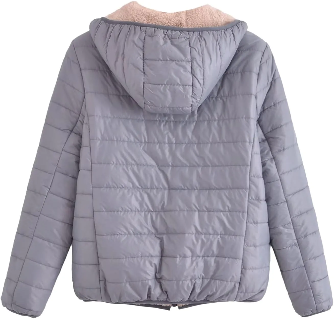 Women's Quilted Winter Coats Winter Short Hooded Warm Padded Fleece Lined Puffer Jackets Down Jackets with Pockets