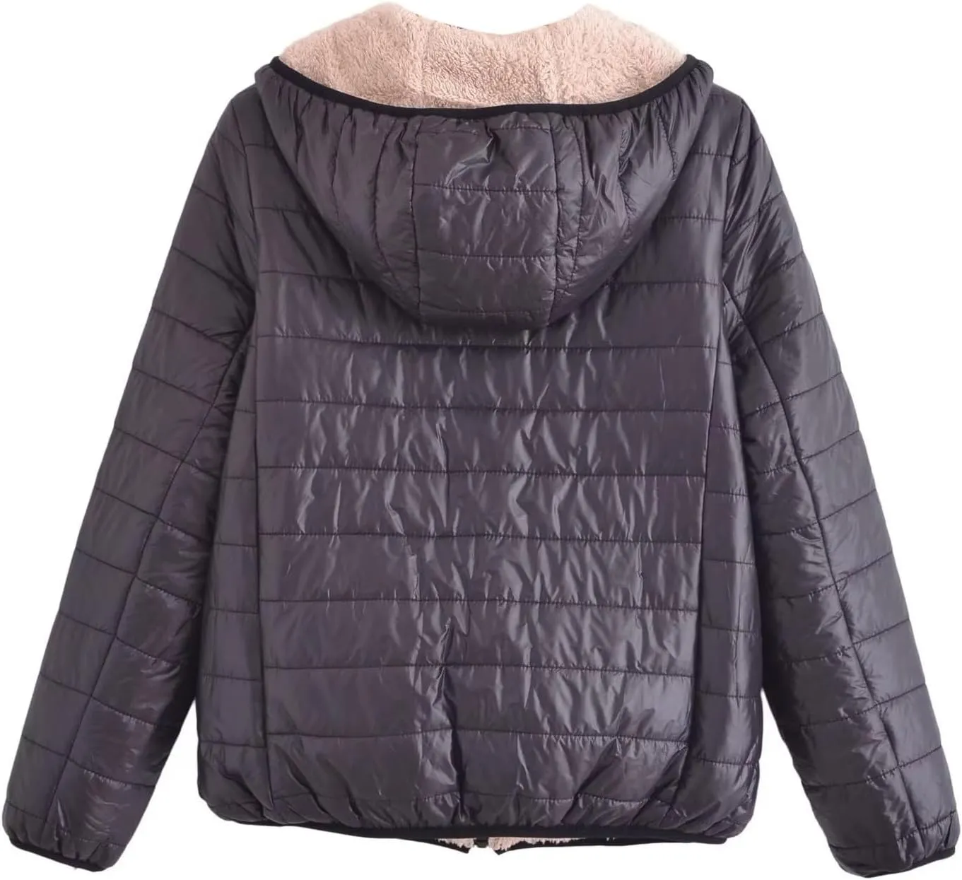 Women's Quilted Winter Coats Winter Short Hooded Warm Padded Fleece Lined Puffer Jackets Down Jackets with Pockets