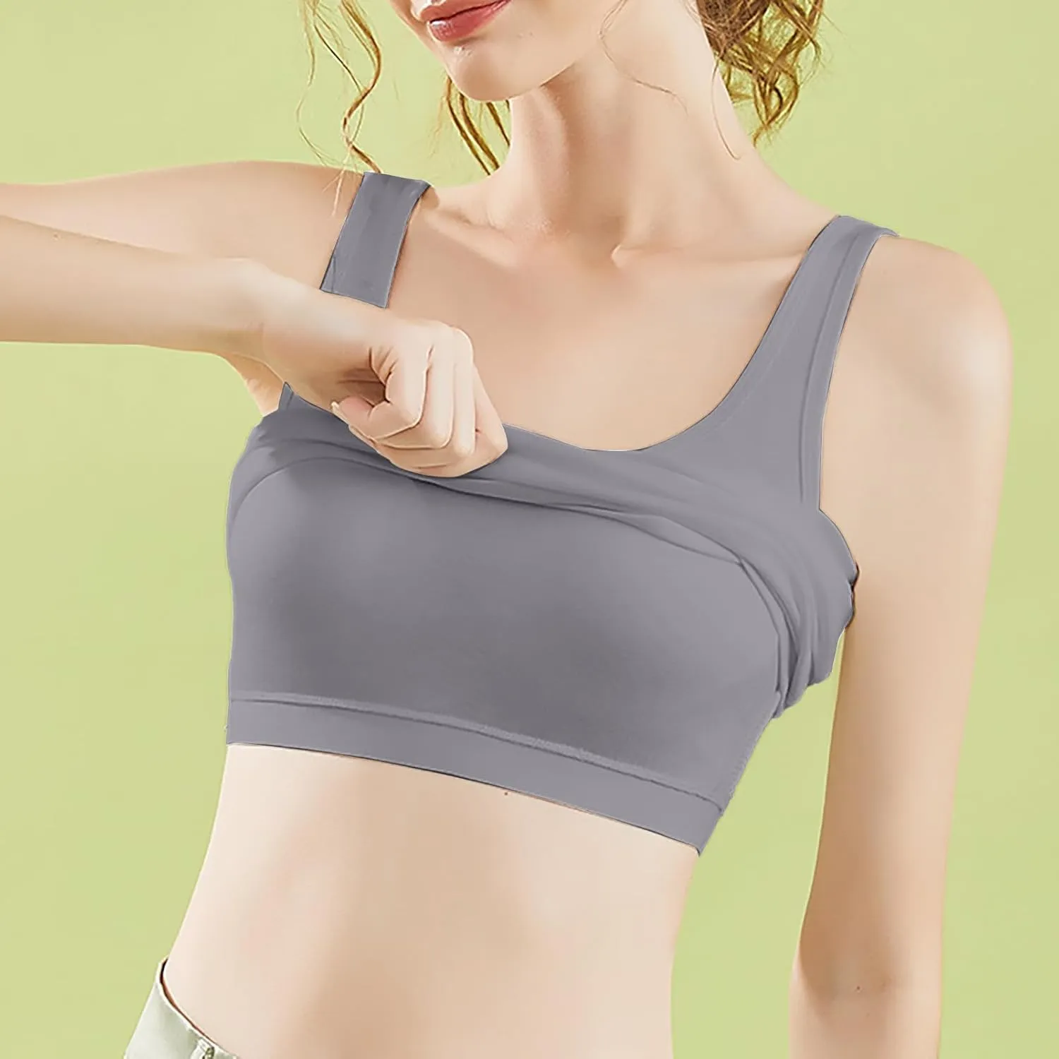 Women's Racerback Tank with Built in Bra Casual Basic Square Neck Sleeveless Cami Tanks Summer Solid Undershirt