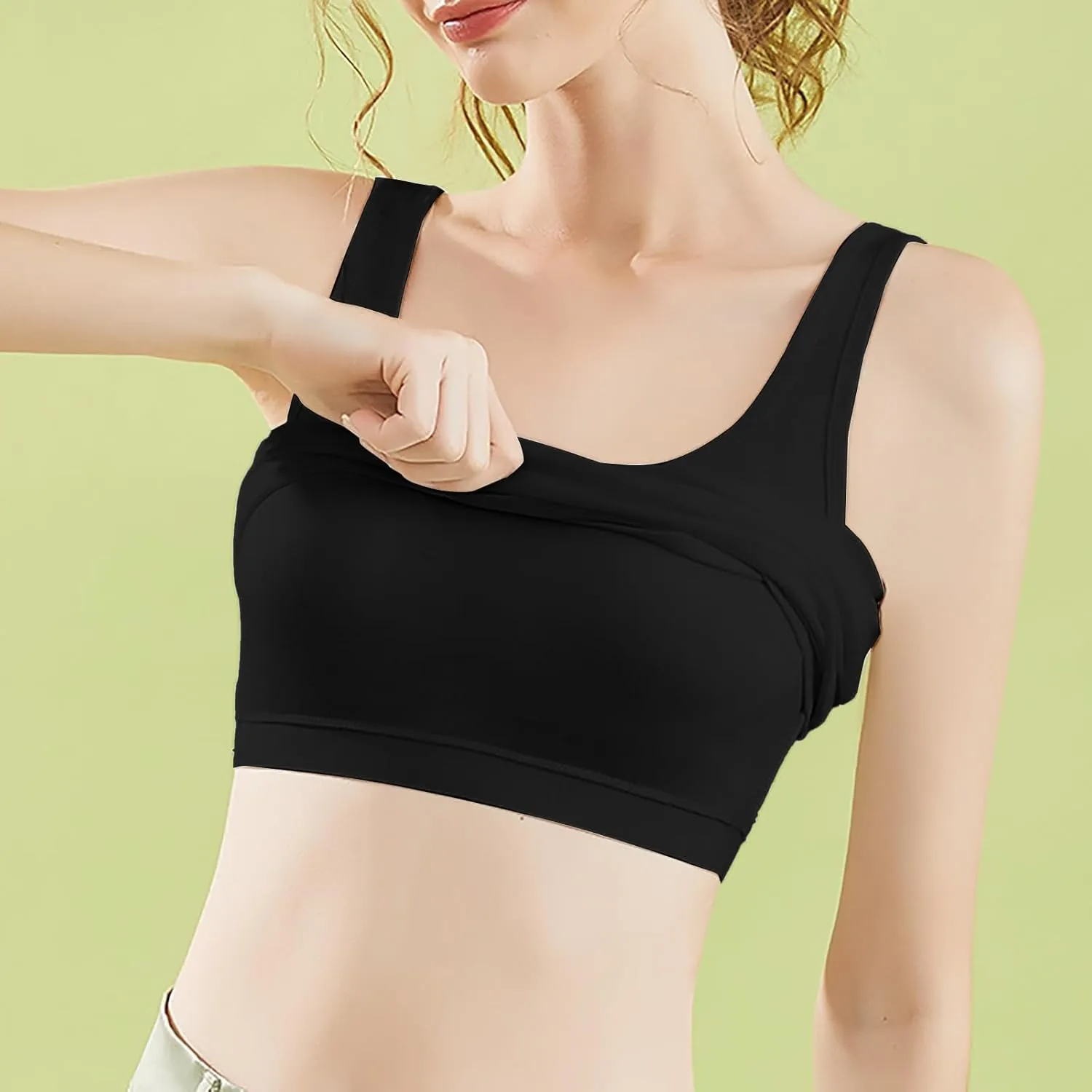 Women's Racerback Tank with Built in Bra Casual Basic Square Neck Sleeveless Cami Tanks Summer Solid Undershirt