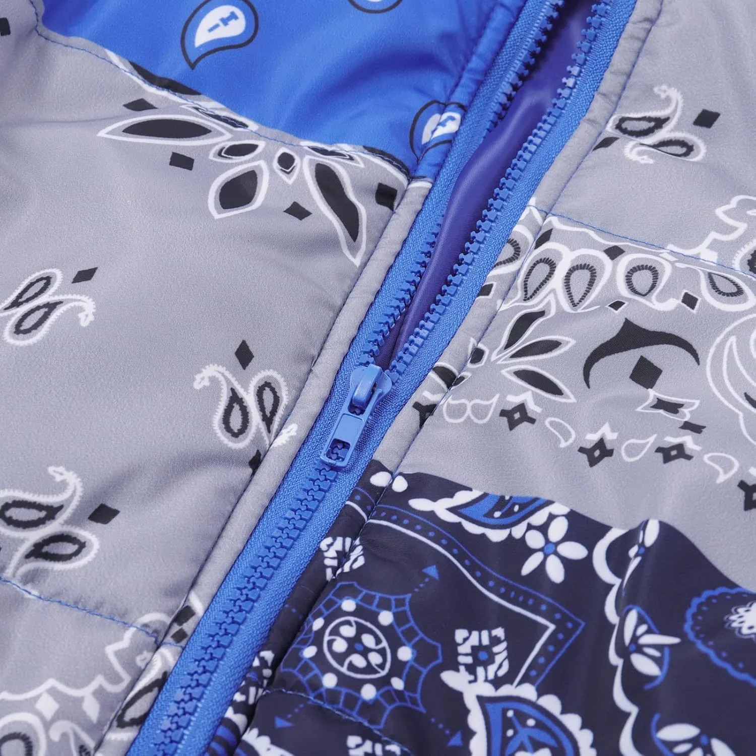 Women's Short Down Coats Lightweight Zipper Stand Collar Printed Winter Thickened Cropped Down Puffer Jackets Pockets