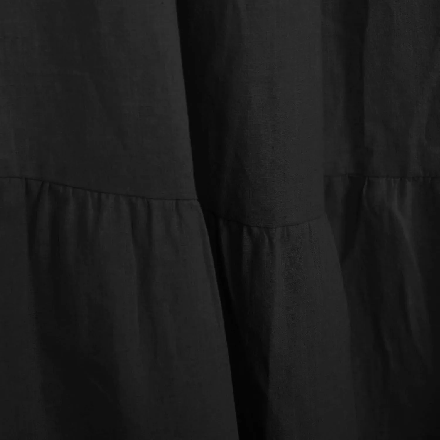 Women's Solid Color Maxi Skirt Summer Casual Cotton Linen Front Slit Long Skirt Button Up Beach Skirts (b-Black, S)