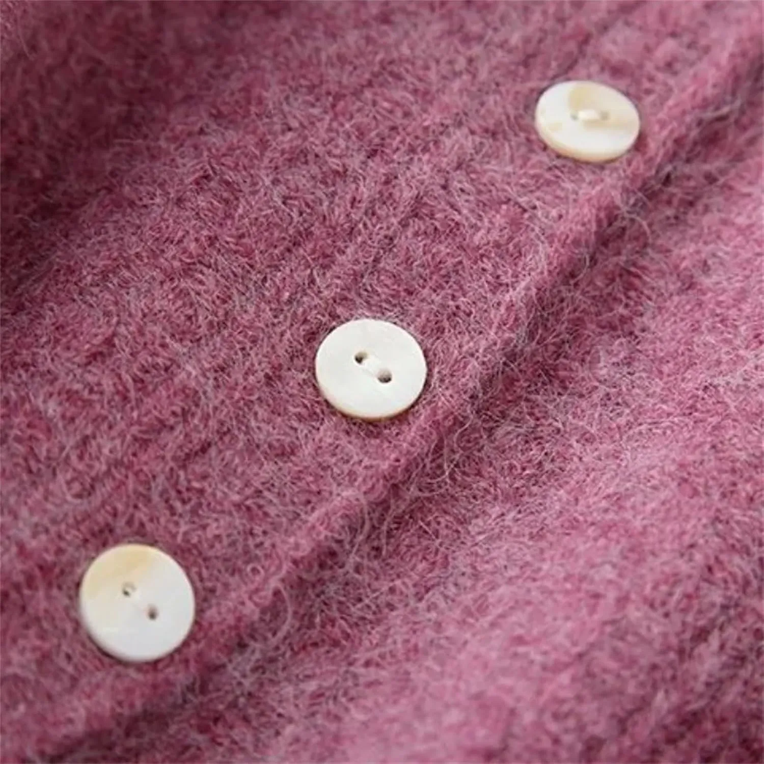 Women's Solid V Neck Knitted Sweater Vests Fall Winter All Match Gentle Fluffy Short Cardigan Outerwear