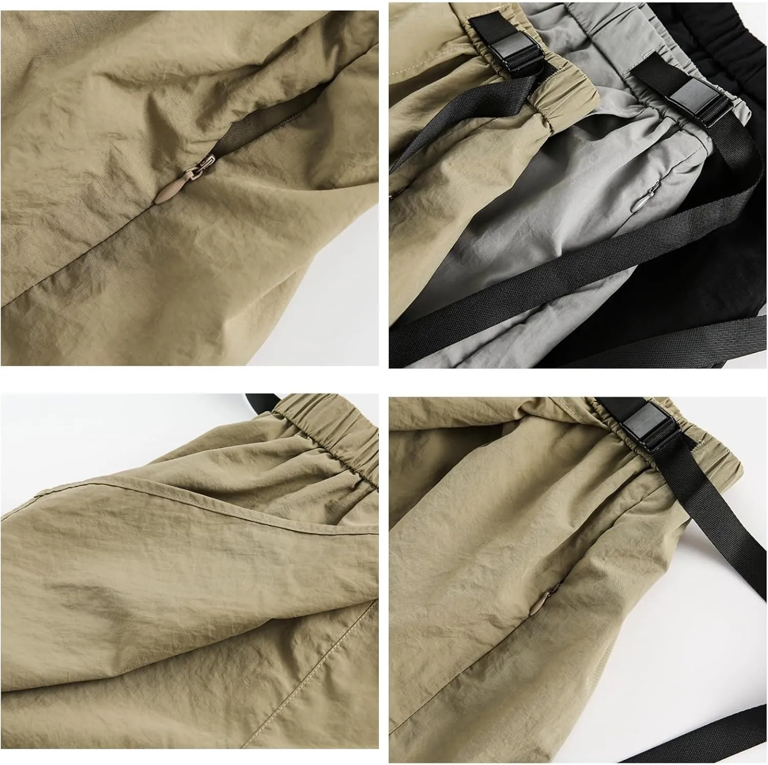 Women's Summer Outdoor Quick-Drying Solid Color Short Cargo Skirt Pants Hiking Casual High Waisted Culottes
