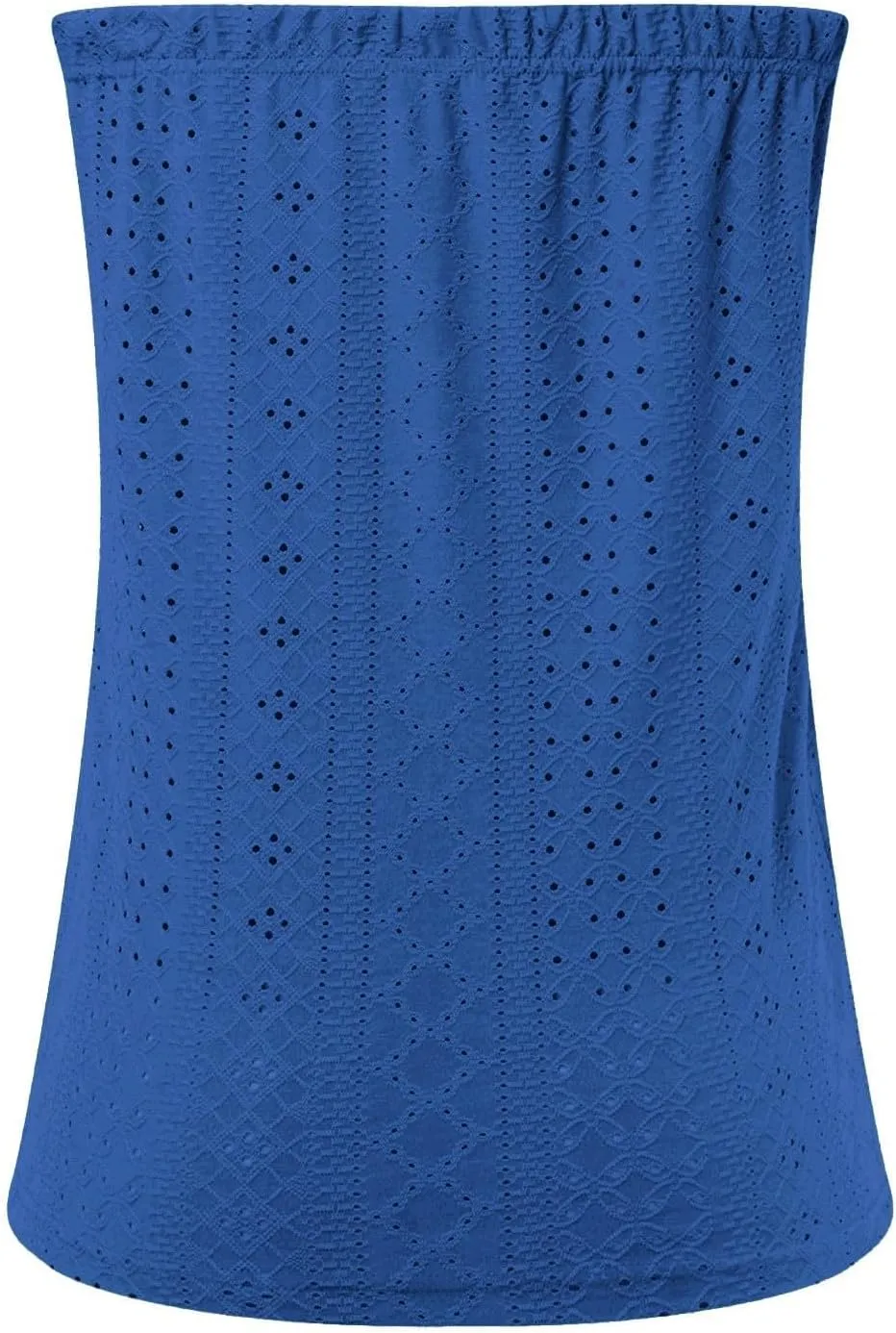 Womens Summer Tube Tops Casual Strapless Eyelet Bandeau Tanks Cute Off Shoulder Tunic Shirts Flowy Vacation Blouses