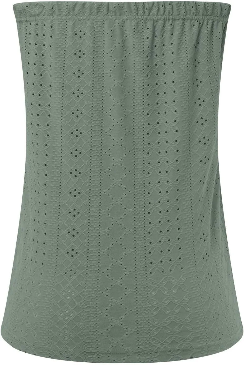 Womens Summer Tube Tops Casual Strapless Eyelet Bandeau Tanks Cute Off Shoulder Tunic Shirts Flowy Vacation Blouses