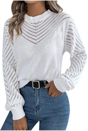 Womens Sweaters Cable Knit V Neck Solid Color Long Sleeve Casual Loose Fit Soft Jumper Tops