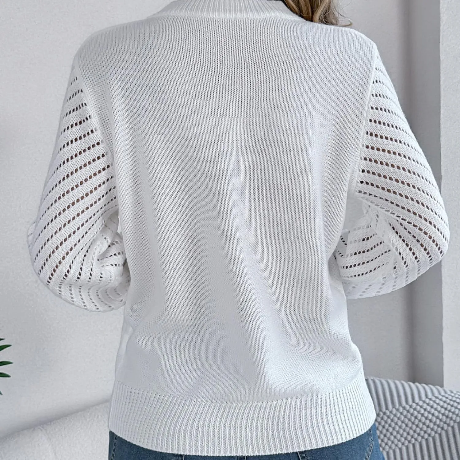 Womens Sweaters Cable Knit V Neck Solid Color Long Sleeve Casual Loose Fit Soft Jumper Tops