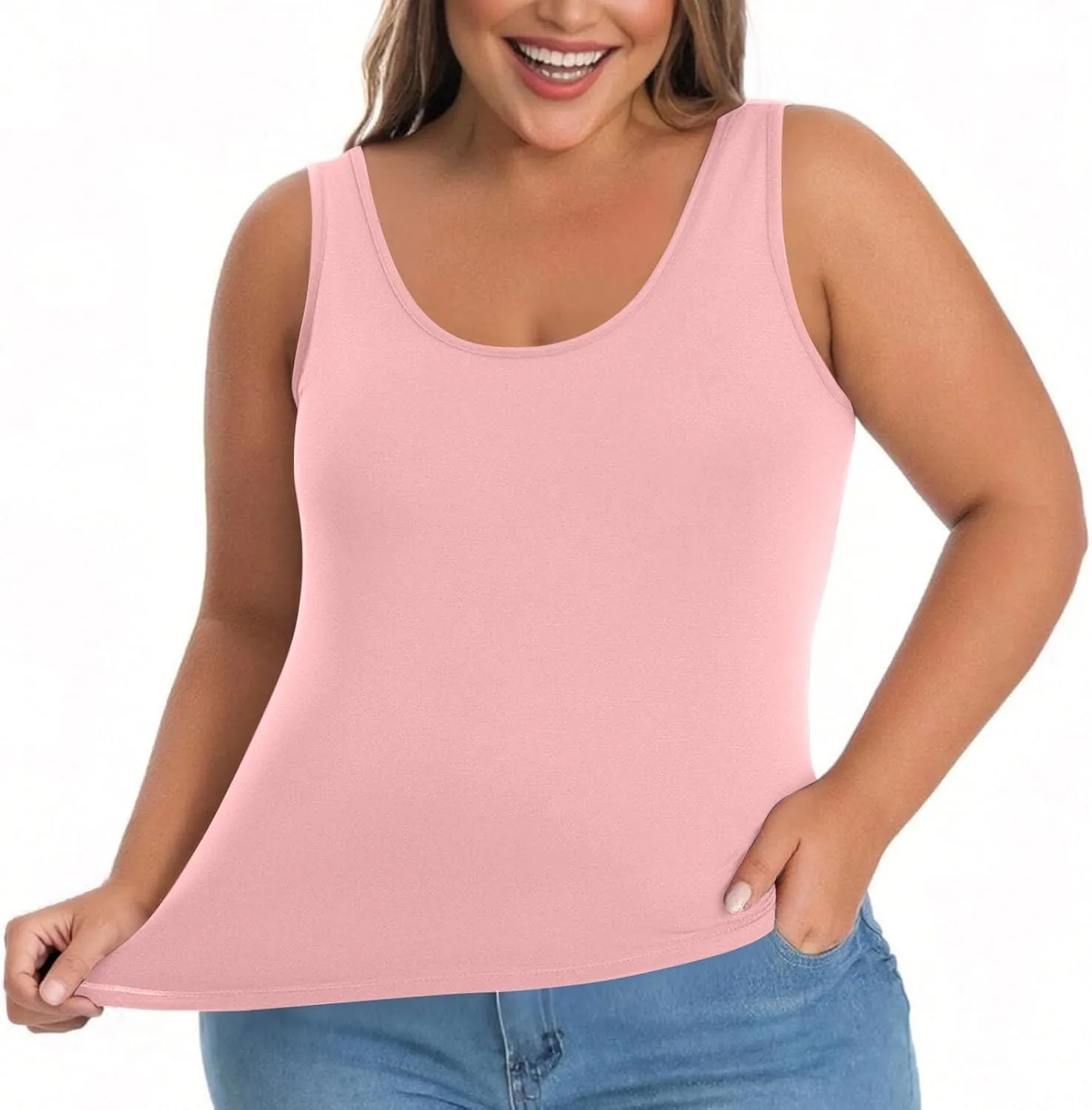 Womens Tank Tops with Built in Bra Plus Size Padded Stretchy Sports Shirt Workout Yoga Basic Undershirt