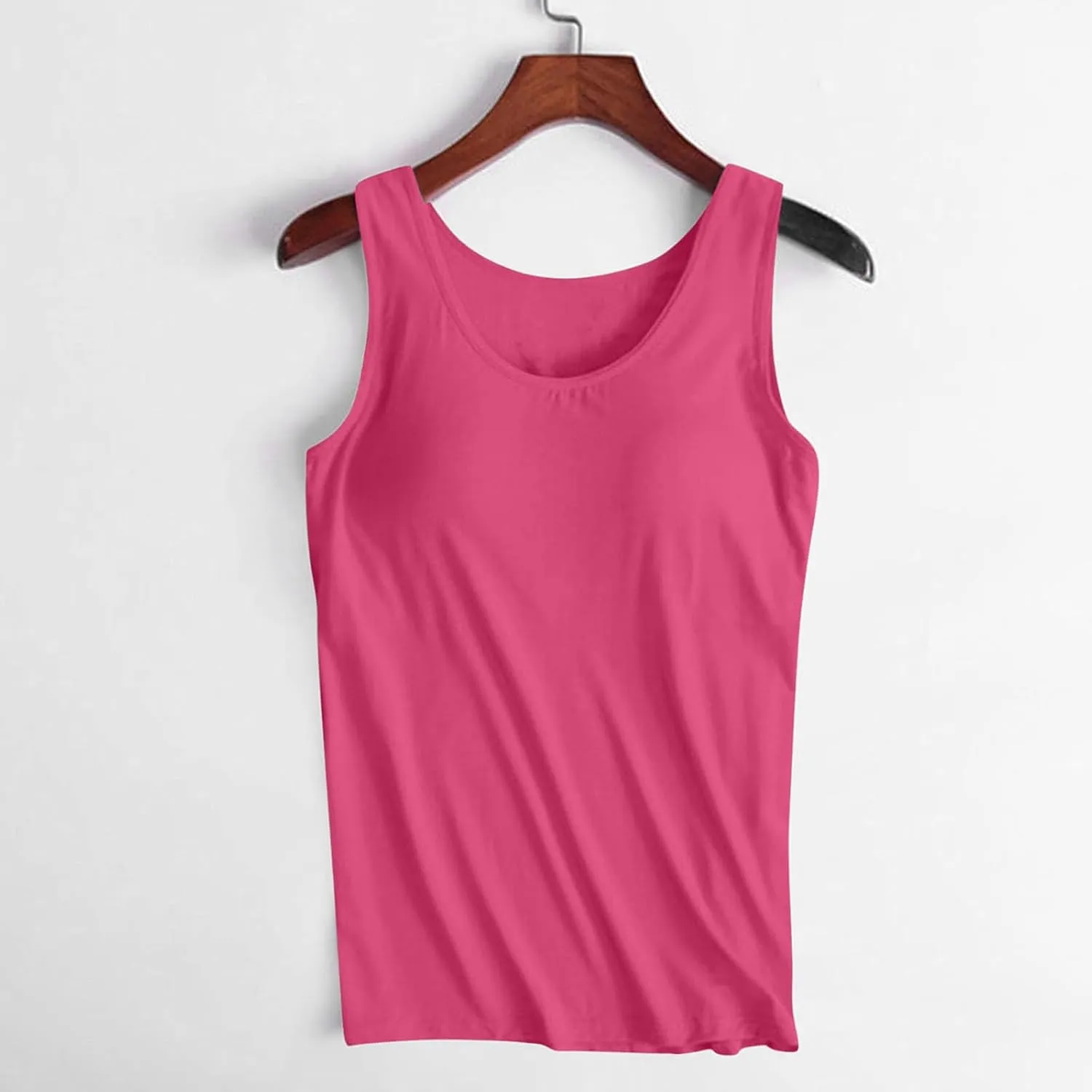Womens Tank Tops with Built in Bra Plus Size Padded Stretchy Sports Shirt Workout Yoga Basic Undershirt