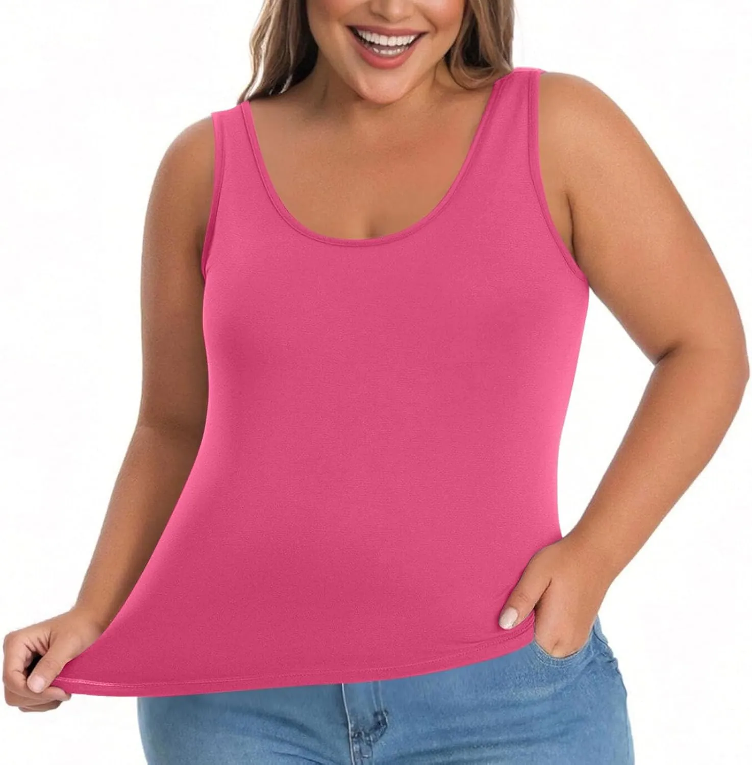 Womens Tank Tops with Built in Bra Plus Size Padded Stretchy Sports Shirt Workout Yoga Basic Undershirt
