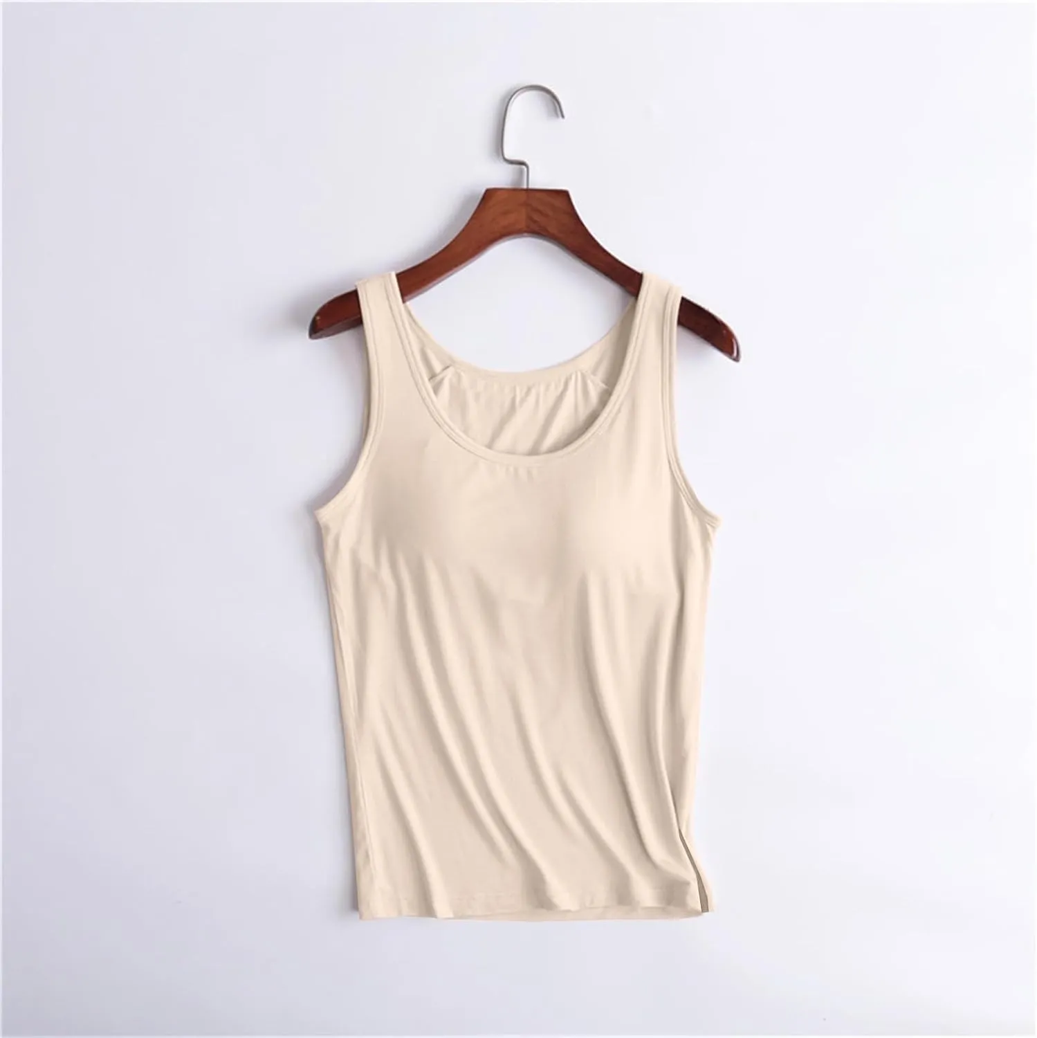 Womens Tank Tops with Built in Bra Plus Size Padded Stretchy Sports Shirt Workout Yoga Basic Undershirt