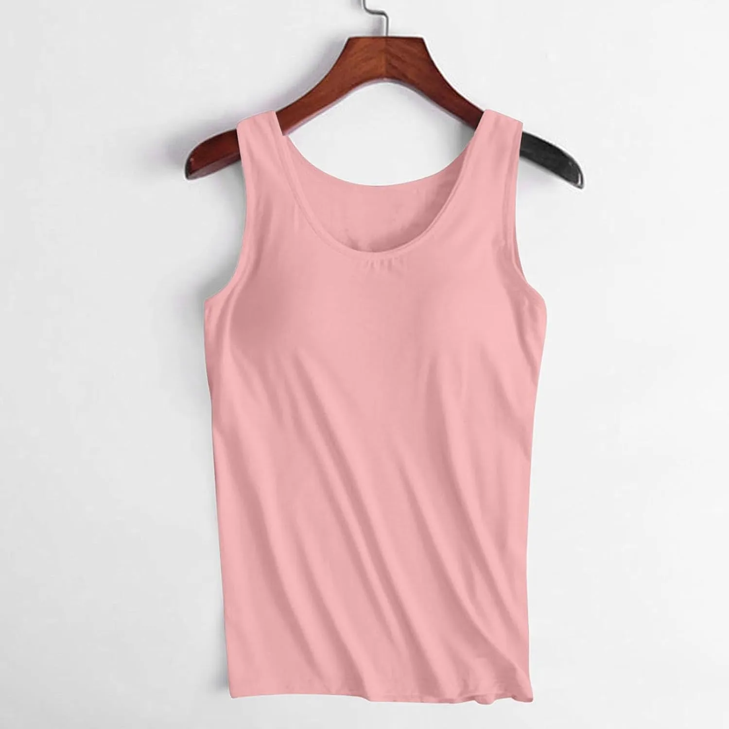 Womens Tank Tops with Built in Bra Plus Size Padded Stretchy Sports Shirt Workout Yoga Basic Undershirt