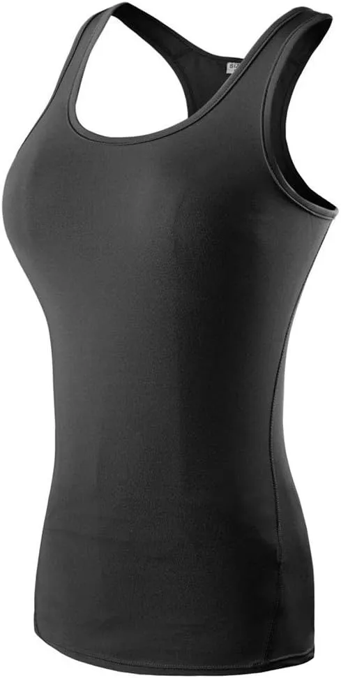 Womens Workout Tank Tops Sports U Neck Sleeveless Compression Racerback Tanks Athletic Yoga Running Top