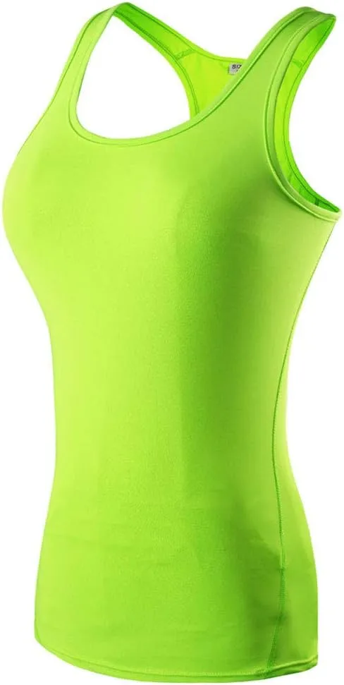 Womens Workout Tank Tops Sports U Neck Sleeveless Compression Racerback Tanks Athletic Yoga Running Top