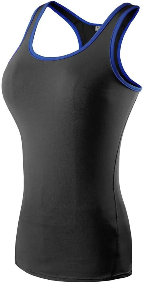 Womens Workout Tank Tops Sports U Neck Sleeveless Compression Racerback Tanks Athletic Yoga Running Top